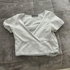 brandy melville grey Amara top